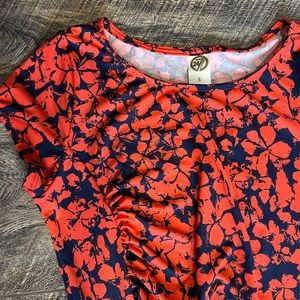 24-7 Comfort Apparel Orange/Blue Dress